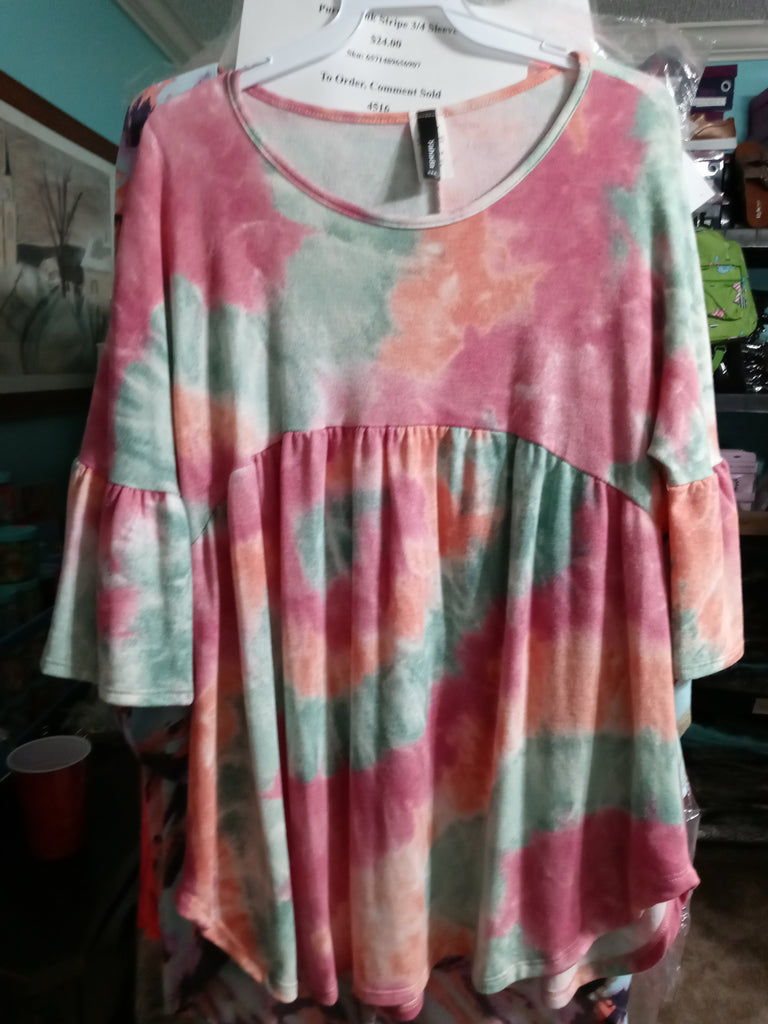 Yahada Tie Dye Bell Sleeve - Gracie Roze