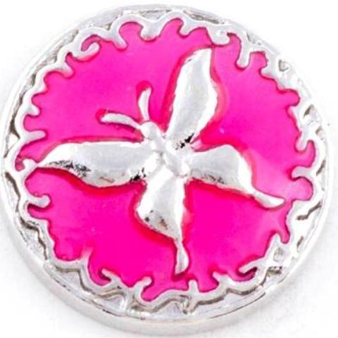 Pink Metal Butterfly Snap - Gracie Roze