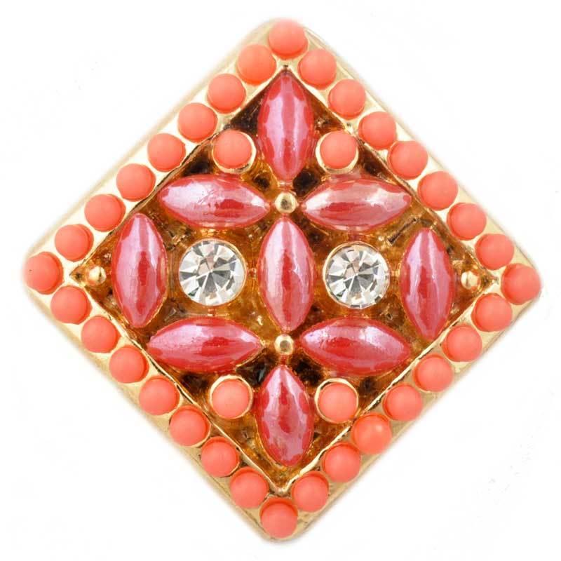 Peach Square Tribal Stones Snap - Gracie Roze